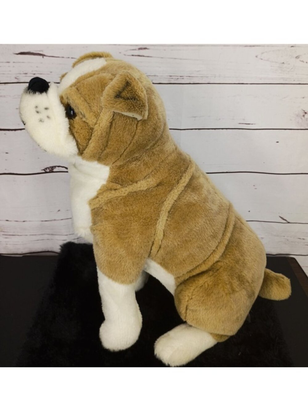 Melissa & Doug English Bulldog 22" Large Plush Stuffed Animal - Soft Tan & White